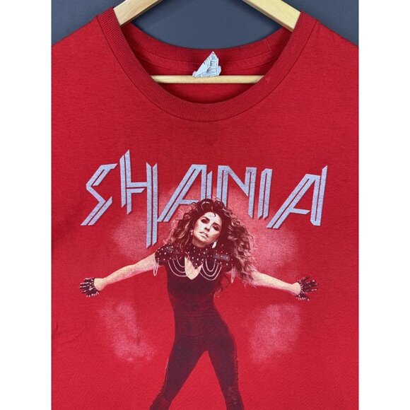 Vintage Y2K Shania Twain Rock This Country Tour Concert Promo Album Music Red T - Picture 3 of 11